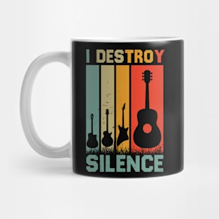 I Destroy Silence Funny Sarcastic Musician Quotes Retro Vintage Mug